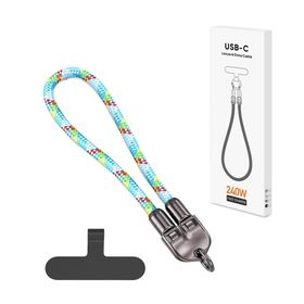 ECOBOX KABEL 240W TYP-C DO TYP-C SMYCZ NA NADGARSTEK TĘCZA BIAŁA