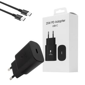 Ecobox Ładowarka sieciowa TYP-C + kabel Typ-C - Typ-C 3A 25W 1m Power Delivery PD Czarny DC03