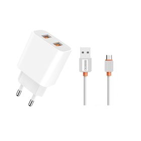 Ładowarka sieciowa 2x USB + kabel USB - Micro USB
