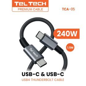 Teltech kabel Thunderbolt USB-C - USB-C 5A 240W 1.5m 8K oplot TCA-05