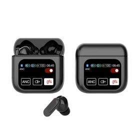 Ecobox Słuchawki bluetooth douszne Touch LCD TWS USB-C BT5.4 czarny 400mAh