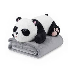 Trusty maskotka pluszak duży 3w1 poduszka z kocem Panda 50cm biało-czarny