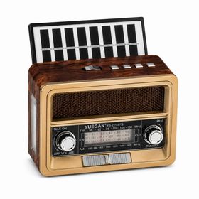 Ecobox radio przenośne retro solarne brązowy YG-2111BTS