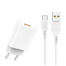Teltech Ładowarka sieciowa DC01 USB + kabel USB - USB-C 2.4A 12W 1m Biały