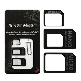 ADAPTER 4W1 micro SIM + nano SIM UNIWERSALNY ADAPTER KART SIM 4W1 KLUCZYK CZARNY