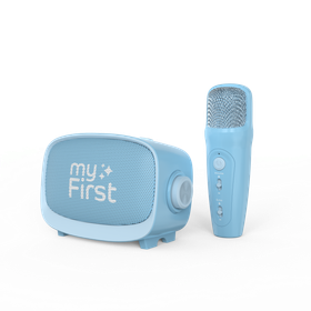myFirst Voice 2 - zestaw do karaoke dla dzieci - mikrofon i głośnik bezprzewodowy z efektami modyfikacji dźwięku (blue)