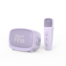 myFirst Voice 2 - zestaw do karaoke dla dzieci - mikrofon i głośnik bezprzewodowy z efektami modyfikacji dźwięku (purple)