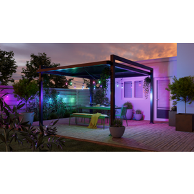Nanoleaf Essentials Smart Multicolour Outdoor String Light Starter Kit - wielokolorowe lampki zewnętrzne 30 m, 55 Lm/żarówka, 27 W 2700 K-6500 K, kontroler w zestawie (technologia Matter)