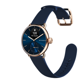 Withings Scanwatch 2 - zegarek z funkcją EKG, pomiarem pulsu i SPO2 oraz mierzeniem aktywności fizycznej i snu (38mm, blue rose gold)