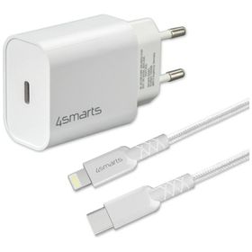 Ładowarka sieciowa 4smarts VoltPlug 20W PD MFI USB-C z kable USB-C do Lightning biały