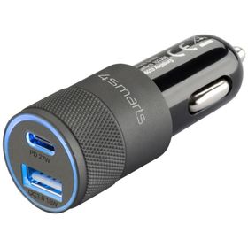 Ładowarka samochodowa 4smarts Charger Rapid+ 27W Quick Charge PD szaro czarny