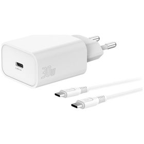 Zestaw Ładowarka sieciowa 4smarts VoltPlug PD 30W USB-C + kabel USB-C 1.5m biały