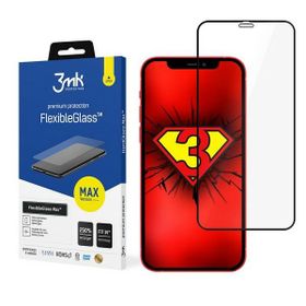 Szkło hybrydowe z wzmocnionymi           krawędziami 3MK FlexibleGlass Max do Apple iPhone 12 Pro Max czarny