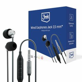 3MK Wired Earphones Jack 3,5 mmsłuchawki douszne czarny/black Jack 3,5mm