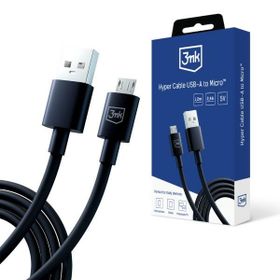 3MK Hyper Cable USB-A - Micro USB1.2m 5V 2,4A Czarny/Black Kabel