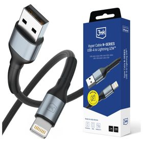 Kabel 3MK Hyper Cable N-SERIES USB-A do Lightning 1m 5V/2.4A 12W czarny