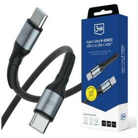 Kabel 3MK Hyper Cable N-SERIES USB-C do USB-C 3m PD 3.0 QC 3.0 20V/3A 60W czarny