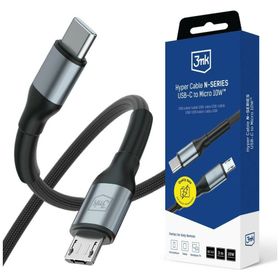 Kabel 3MK Hyper Cable N-SERIES USB-C do Micro USB 3m QC 3.0 5V/2A 10W czarny