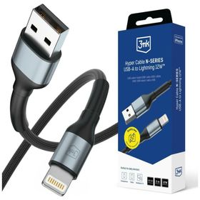 Kabel 3MK Hyper Cable N-SERIES USB-A do Lightning 2m QC 3.0 5V/2.4A 12W Czarny