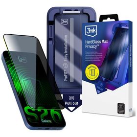Szkło prywatyzujące 3MK HardGlass Max Privacy z aplikatorem do Samsung Galaxy S26 czarny