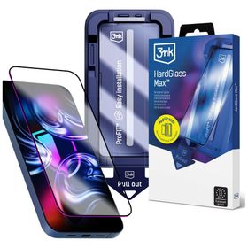 Szkło hartowane 3MK HardGlass Max z aplikatorem do Apple iPhone 13 / 13 Pro / 14 / 16e / 17e czarny