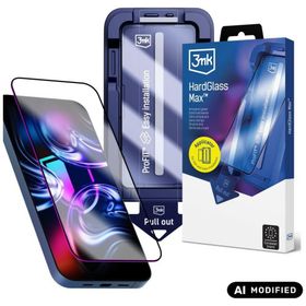 Szkło hartowane 3MK HardGlass Max z aplikatorem do Apple iPhone 15 Pro czarny