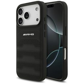 Etui AMG Leather Debossed Lines Logo do  iPhone 17 Pro czarny