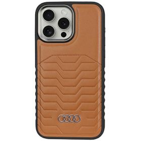 Audi Synthetic Leather MagSafe iPhone 15 Pro 6.1" brązowy/brown hardcase AU-TPUPCMIP15P-GT/D3-BN