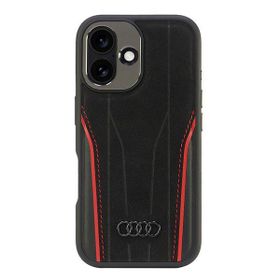 Audi Genuine Leather MagSafe iPhone 166.1" czarno-czerwony/black-red hardcase AU-TPUPCMIP16-R8/D3-RD