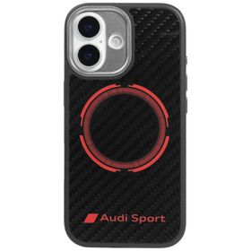 Etui Audi RSQ Carbon Fiber Sport Red     Circle MagSafe do iPhone 17 czarny
