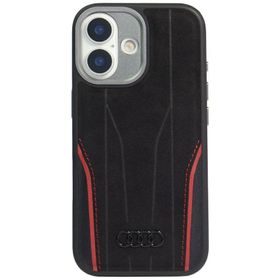 Etui Audi R8 Genuine Leather MagSafe do  iPhone 17 czarno-czerwony