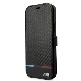 Etui BMW BMBKP13LPUCARTCBK iPhone 13Pro / 13 6,1" czarny/black bookcase M Collection PU Carbon Stripe