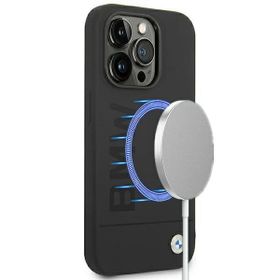 Etui BMW BMHMP14XSLBLBK iPhone 14 ProMax 6,7" czarny/black hardcase Silicone Signature Logo Magsafe
