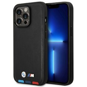 Etui BMW BMHCP14X22PTDK iPhone 14 ProMax 6,7" czarny/black Leather Stamp Tricolor