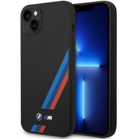 Etui BMW BMHCP14S22SOTK iPhone 14 / 15 /13 6.1" czarny/black Silicone Slanted Sttripes