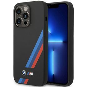 Etui BMW BMHCP14L22SOTK iPhone 14 Pro6,1" czarny/black Silicone Slanted Sttripes