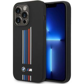 Etui BMW BMHCP14X22SWTK iPhone 14 ProMax 6,7" czarny/black Silicone Vertical Tricolor Lines