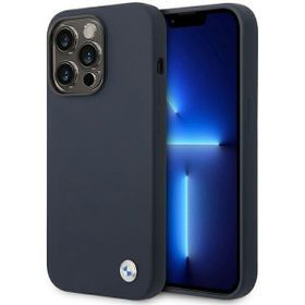 Etui BMW BMHMP14LSILNA iPhone 14 Pro6,1" granatowy/navy Silicone Metal Logo MagSafe