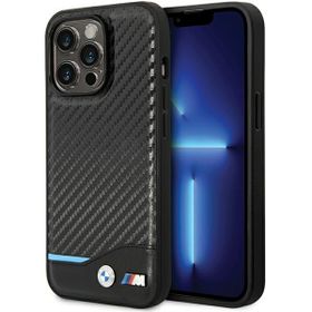 Etui BMW BMHCP13X22NBCK iPhone 13 ProMax 6.7" czarny/black hardcase Leather Carbon