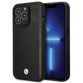 BMW BMHCP14L22RFGK iPhone 14 Pro 6.1"czarny/black Leather Diamond Pattern