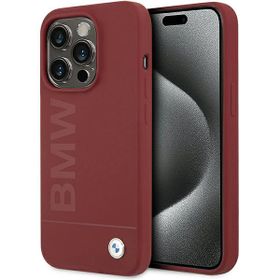 BMW BMHMP15LSLBLRE iPhone 15 Pro6.1" czerwony/red hardcase Silicone Big Logo MagSafe