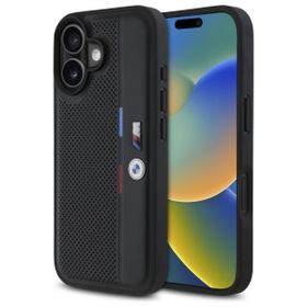 BMW BMHCP16S23PUPVK iPhone 16 6.1"czarny/black hardcase M Perforated Tricolor Detail Line