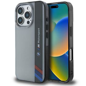 BMW BMHCP16L23HTFEG iPhone 16 Pro 6.3"   szary/grey hardcase Motorsport IML Vertical Stripe