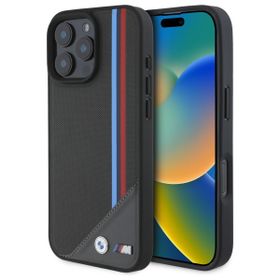 BMW BMHMP16X23PUTRA iPhone 16 Pro Max6.9" antracyt/antracite hardcase M Meshed Tricolor Stripes MagSafe