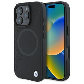 BMW BMHMP16X23RTPK iPhone 16 Pro Max     6.9" czarny/black hardcase Sign Leather Half Textured And Circle MagSafe