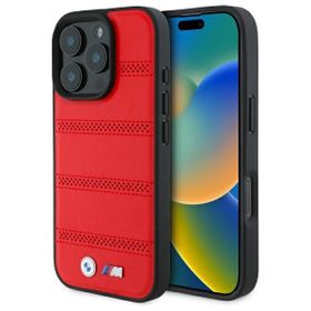 BMW BMHMP16X23PUSPR iPhone 16 Pro Max    6.9" czerwony/red hardcase M Perforated And Stitched Line MagSafe
