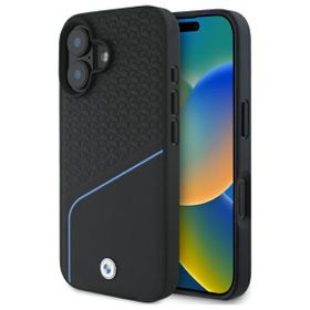 BMW BMHMP16S23RDCLK iPhone 16 6.1"       czarny/black hardcase Sign Leather Textured And Line MagSafe