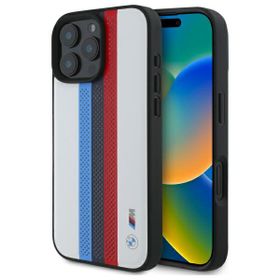 BMW BMHMP16X23PUPTH iPhone 16 Pro Max    6.9" biały/white hardcase M Perf. Tricolor Printed Stripes MagSafe