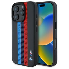 BMW BMHMP16X23PUPTK iPhone 16 Pro Max    6.9" czarny/black hardcase M Perf. Tricolor Printed Stripes MagSafe