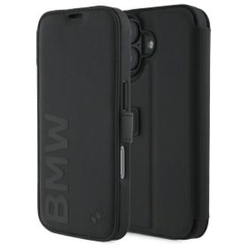BMW BMBKP16S23RMRLK iPhone 16 6.1"       czarny/black bookcase Signature Leather Wordmark